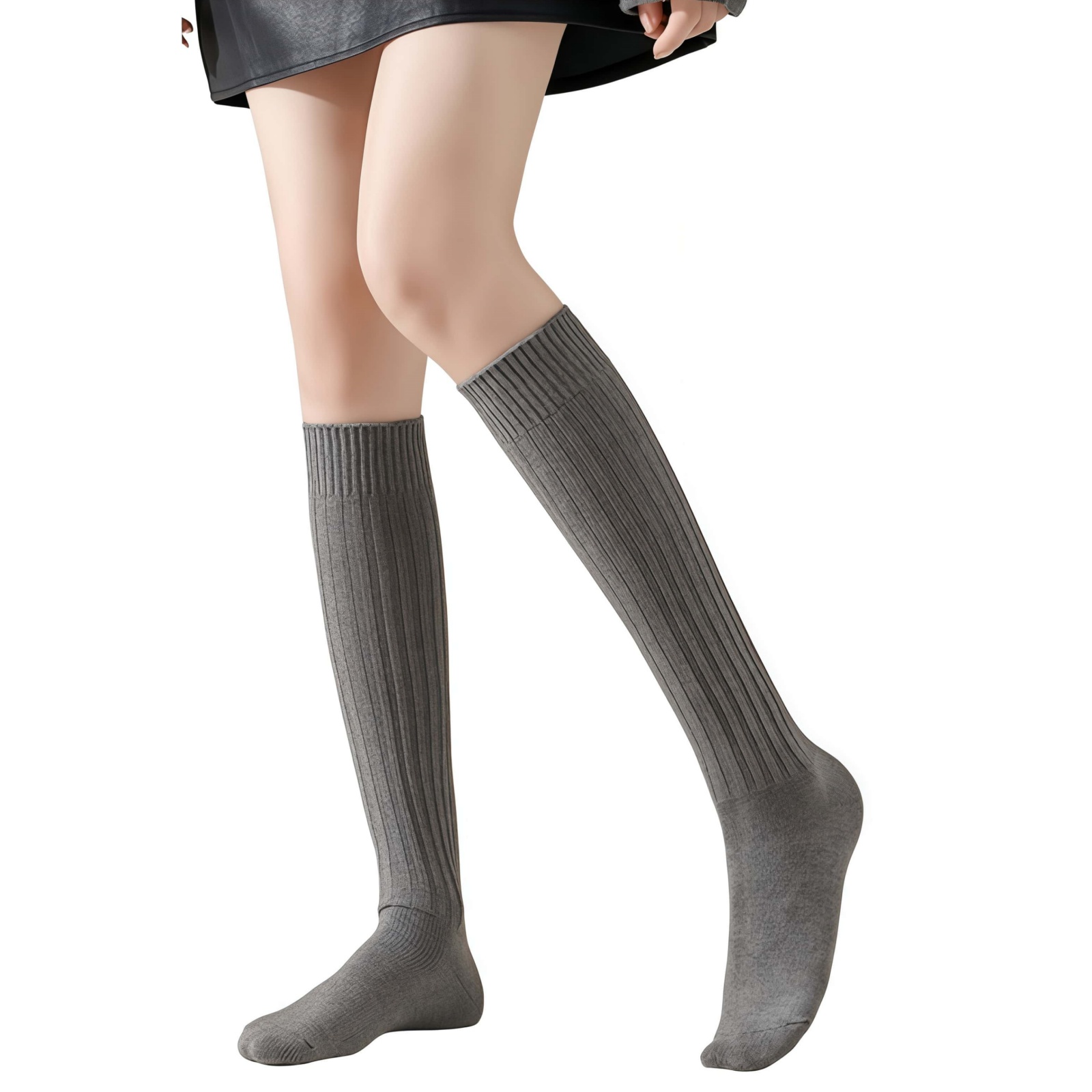 Womens Ribbed Knit Crew Socks Winter Fashion Persian wool Middle Tube Sock